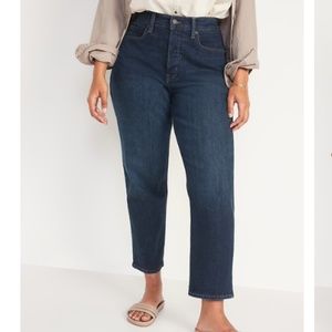 OLD NAVY | Curvy Extra High-Waisted Button-Fly Sky-Hi Straight Jeans for Women